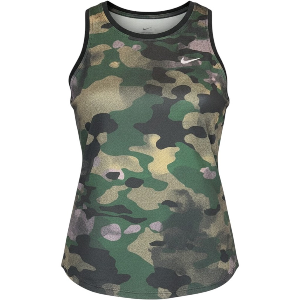 Nike Tank Top Womens Medium Green Camo Dri-FIT Athletic Gym Racerback Sleeveless